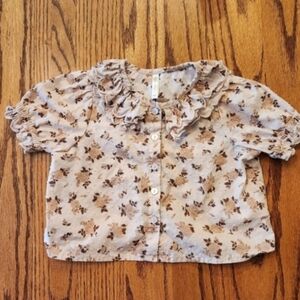 Rylee + Cru Crop Top 4/5 Floral Ruffle Kids Shirt